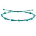 Pulsera Hilo encerado con Turquesa - Bolitas minerales cotigo