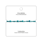 Pulsera Hilo encerado con Turquesa - Bolitas minerales cotigo
