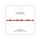 Pulsera Hilo encerado con Carneola - Bolitas minerales cotigo