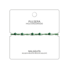 Pulsera Hilo encerado con Malaquita - Bolitas minerales cotigo