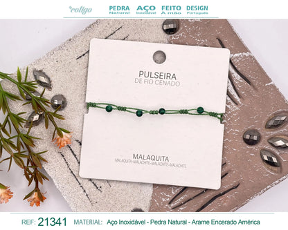 Pulsera Hilo encerado con Malaquita - cotigo