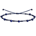 Pulsera Hilo encerado con Lapislázuli - Bolitas minerales cotigo