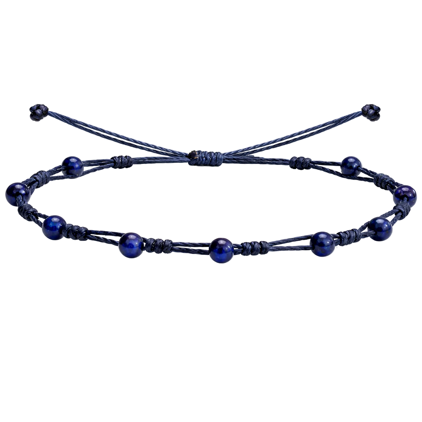 Pulsera Hilo encerado con Lapislázuli - Bolitas minerales