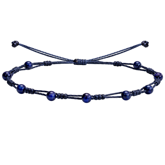 Pulsera Hilo encerado con Lapislázuli - Bolitas minerales