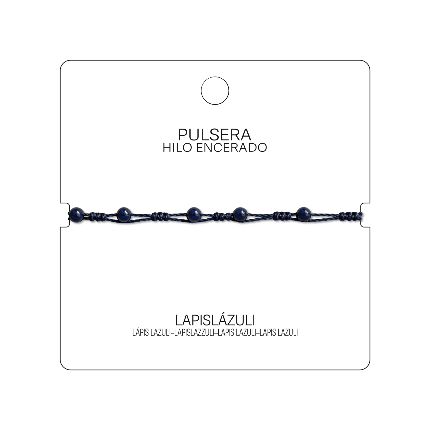 Pulsera Hilo encerado con Lapislázuli - Bolitas minerales