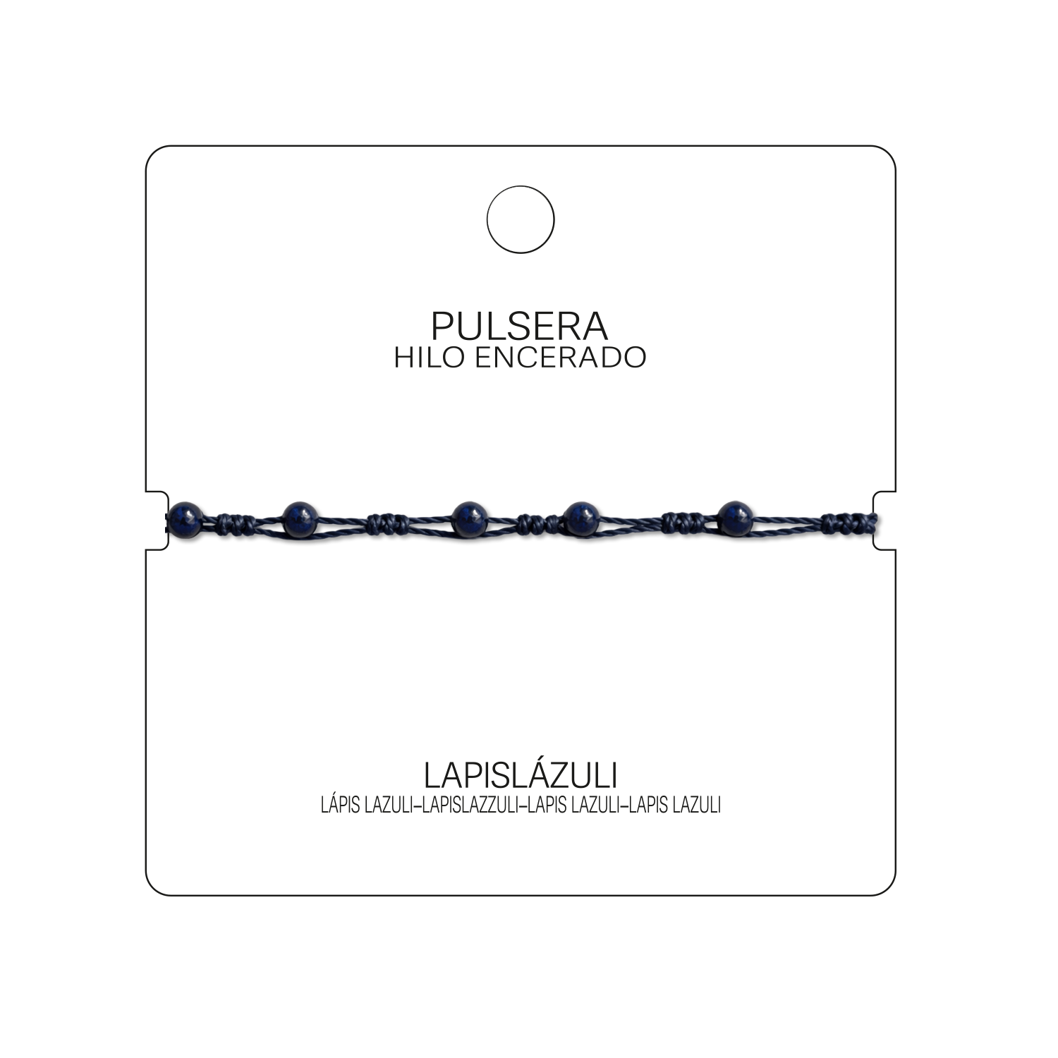 Pulsera Hilo encerado con Lapislázuli - Bolitas minerales cotigo