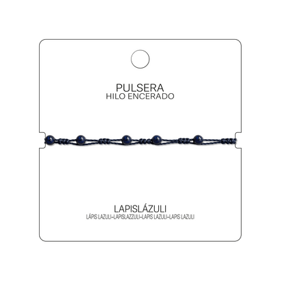 Pulsera Hilo encerado con Lapislázuli - Bolitas minerales
