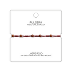Pulsera Hilo encerado con Jaspe Rojo - Bolitas minerales cotigo