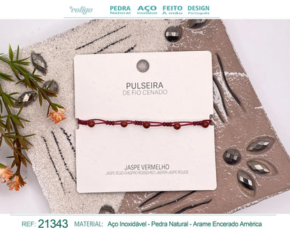 Pulsera Hilo encerado con Jaspe roo - cotigo