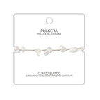 Pulsera Hilo encerado con Cuarzo Blanco - Chips de piedra cotigo
