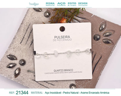 Pulsera Hilo encerado con Cuarzo blanco - cotigo