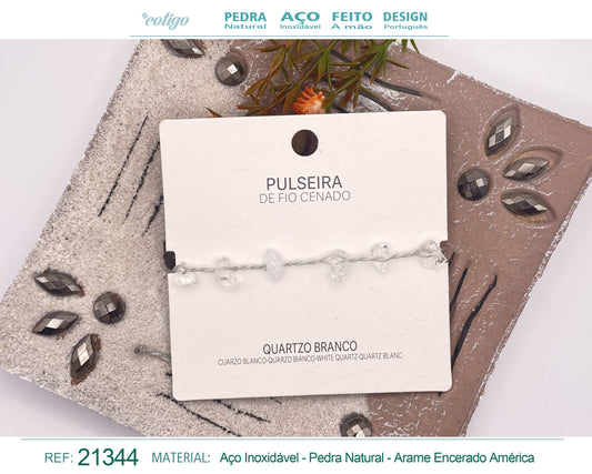 Pulsera Hilo encerado con Cuarzo blanco