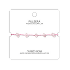 Pulsera Hilo encerado con Cuarzo Rosa - Chips de piedra cotigo