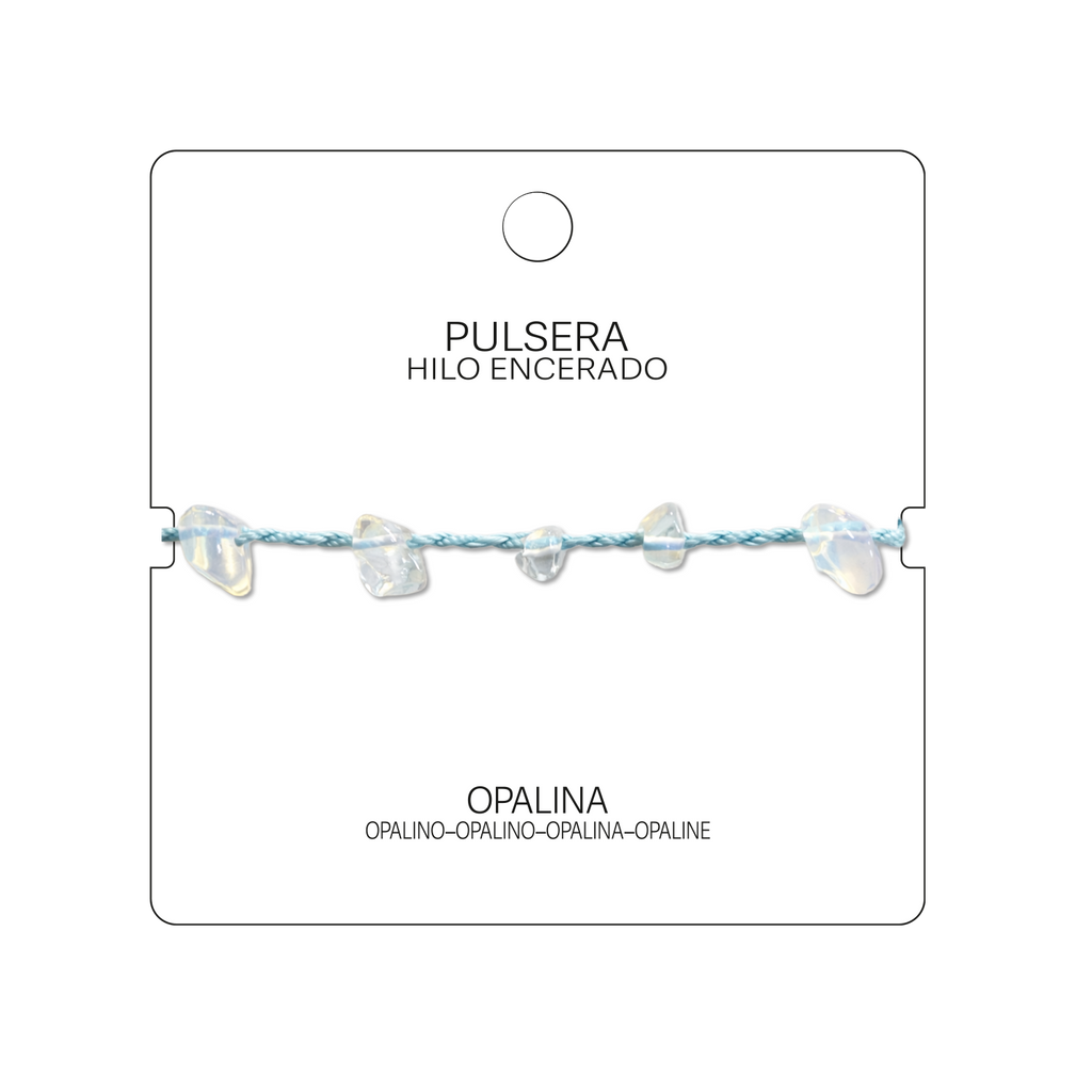 Pulsera Hilo encerado con Opalina - Chips de piedra cotigo