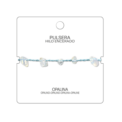 Pulsera Hilo encerado con Opalina - Chips de piedra