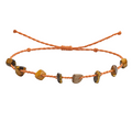 Pulsera Hilo encerado con Ojo de Tigre - Chips de piedra cotigo