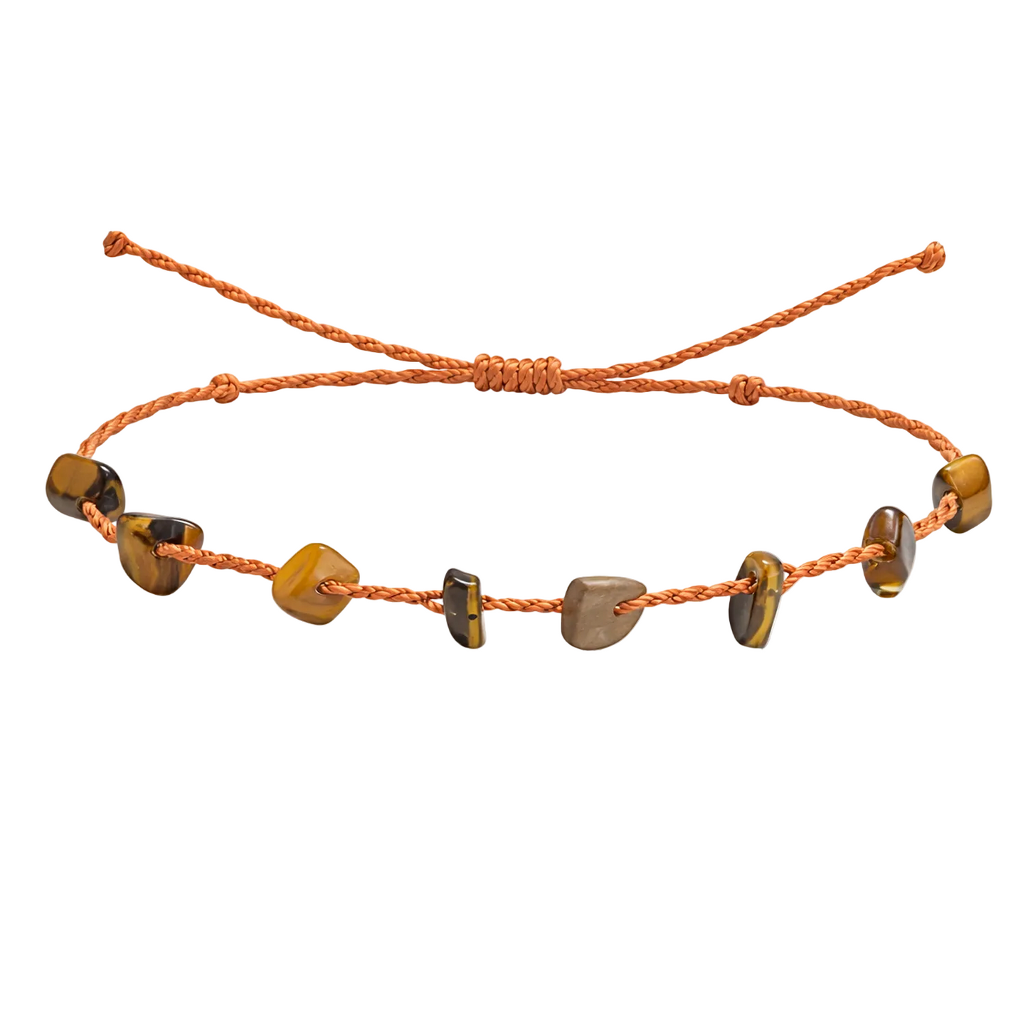 Pulsera Hilo encerado con Ojo de Tigre - Chips de piedra