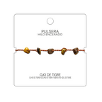 Pulsera Hilo encerado con Ojo de Tigre - Chips de piedra cotigo