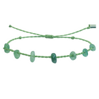 Pulsera Hilo encerado con Aventurina Verde - Chips de piedra cotigo