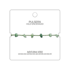 Pulsera Hilo encerado con Aventurina Verde - Chips de piedra cotigo