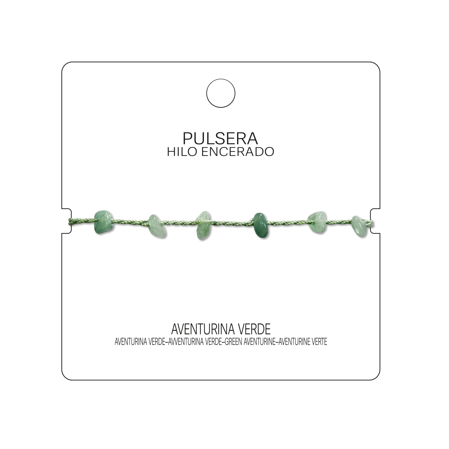 Pulsera Hilo encerado con Aventurina Verde - Chips de piedra cotigo