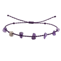 Pulsera Hilo encerado con Amatista - Chips de piedra cotigo