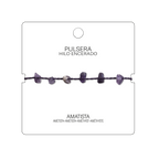 Pulsera Hilo encerado con Amatista - Chips de piedra cotigo