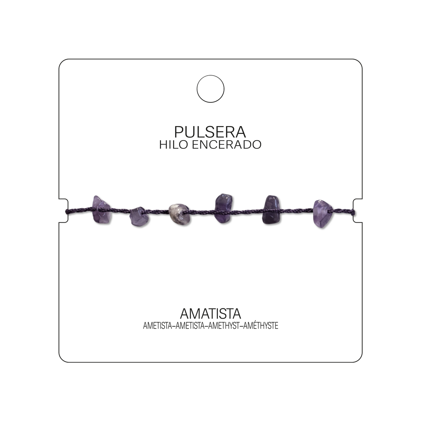 Pulsera Hilo encerado con Amatista - Chips de piedra