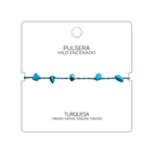 Pulsera Hilo encerado con Turquesa - Chips de piedra cotigo