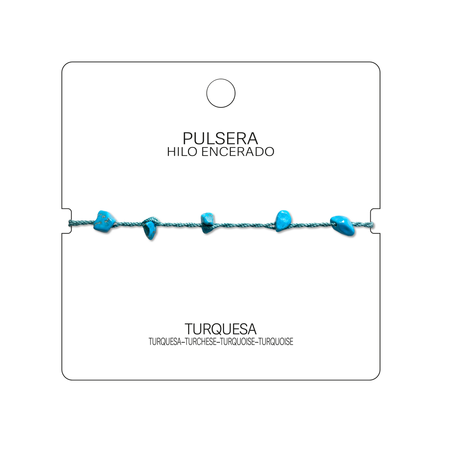 Pulsera Hilo encerado con Turquesa - Chips de piedra