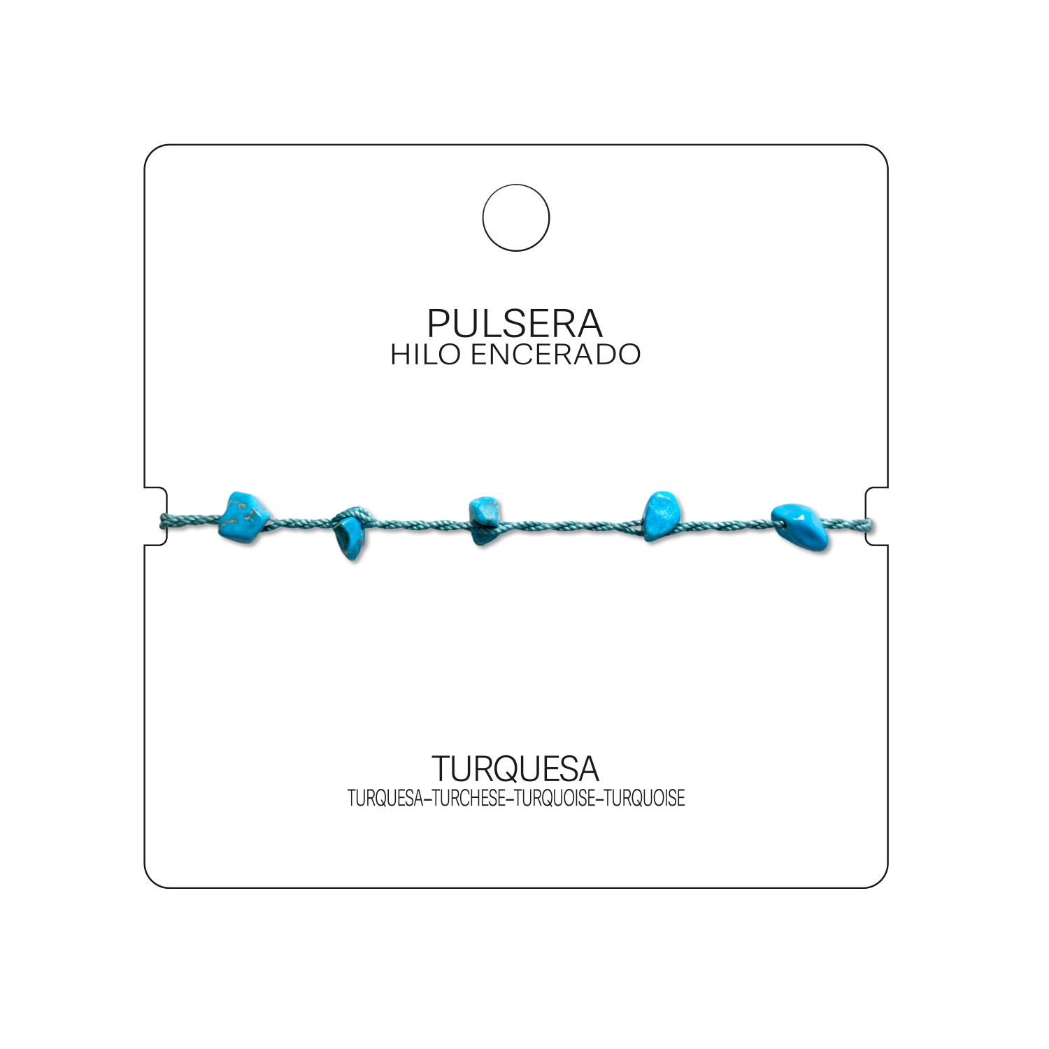 Pulsera Hilo encerado con Turquesa - Chips de piedra cotigo