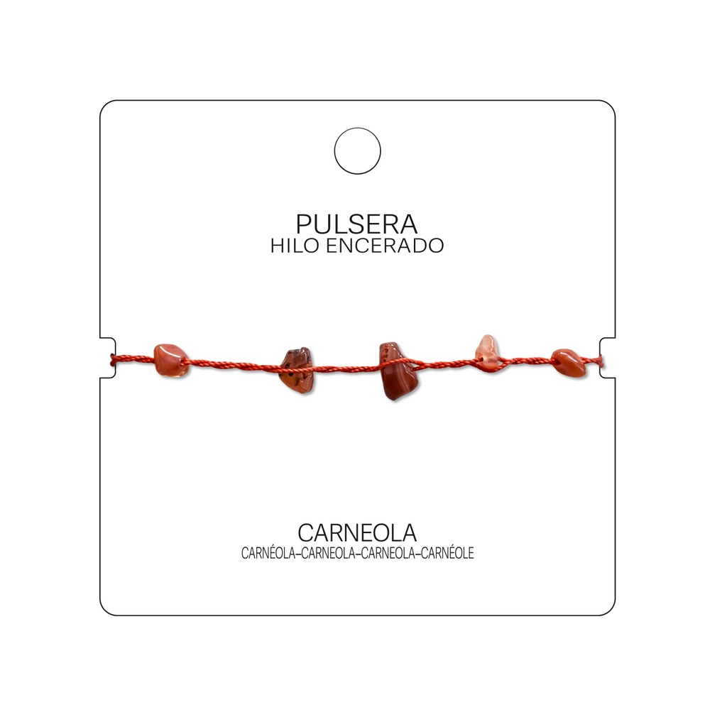 Pulsera Hilo encerado con Carneola - Chips de piedra cotigo