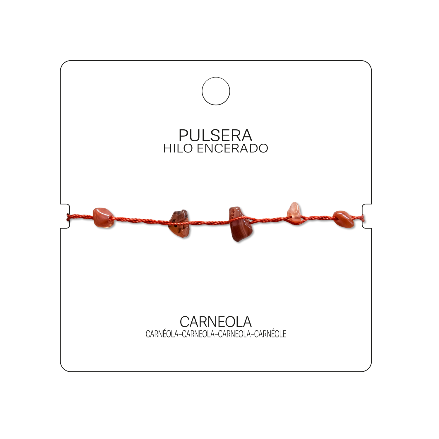 Pulsera Hilo encerado con Carneola - Chips de piedra cotigo