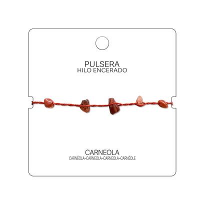 Pulsera Hilo encerado con Carneola - Chips de piedra