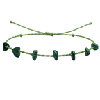 Pulsera Hilo encerado con Malaquita - Chips de piedra cotigo