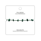 Pulsera Hilo encerado con Malaquita - Chips de piedra cotigo