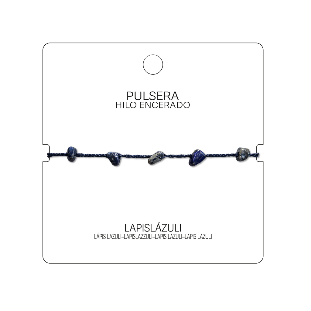 Pulsera Hilo encerado con Lapislázuli - Chips de piedra cotigo