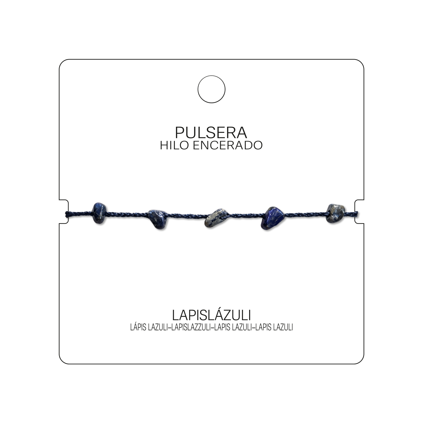 Pulsera Hilo encerado con Lapislázuli - Chips de piedra cotigo