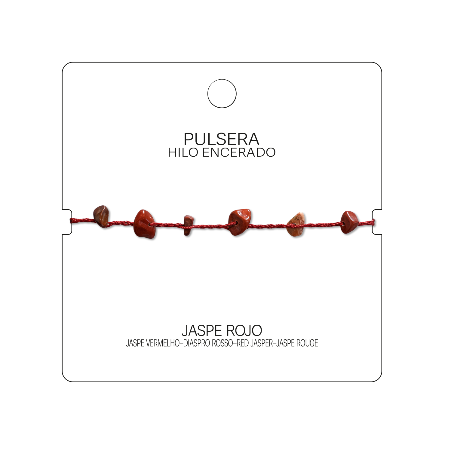 Pulsera Hilo encerado con Jaspe Rojo - Chips de piedra cotigo