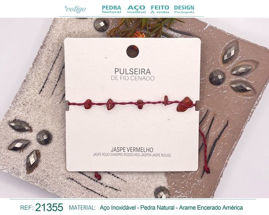 Pulsera Hilo encerado con Jaspe roo