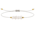 Pulsera Hilo encerado con Cuarzo Blanco - Piedra en bruto cotigo