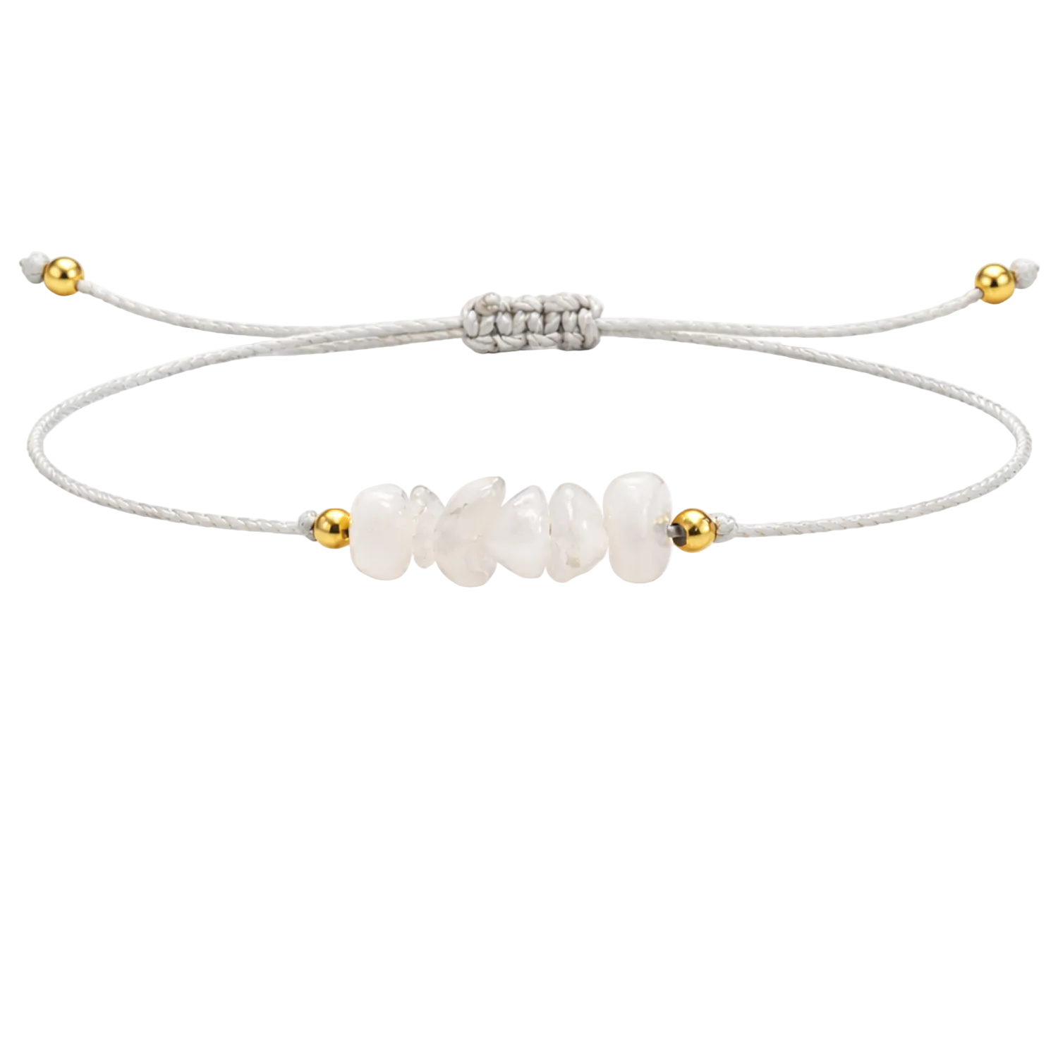 Pulsera Hilo encerado con Cuarzo Blanco - Piedra en bruto cotigo