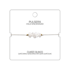 Pulsera Hilo encerado con Cuarzo Blanco - Piedra en bruto cotigo