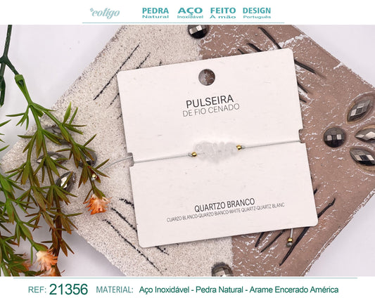 Pulsera Hilo encerado con Cuarzo blanco