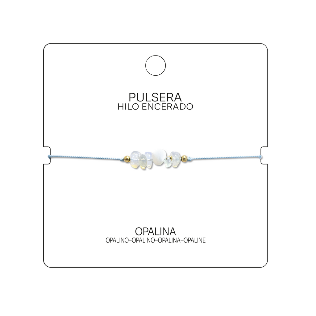 Pulsera Hilo encerado con Opalina - Piedra en bruto cotigo