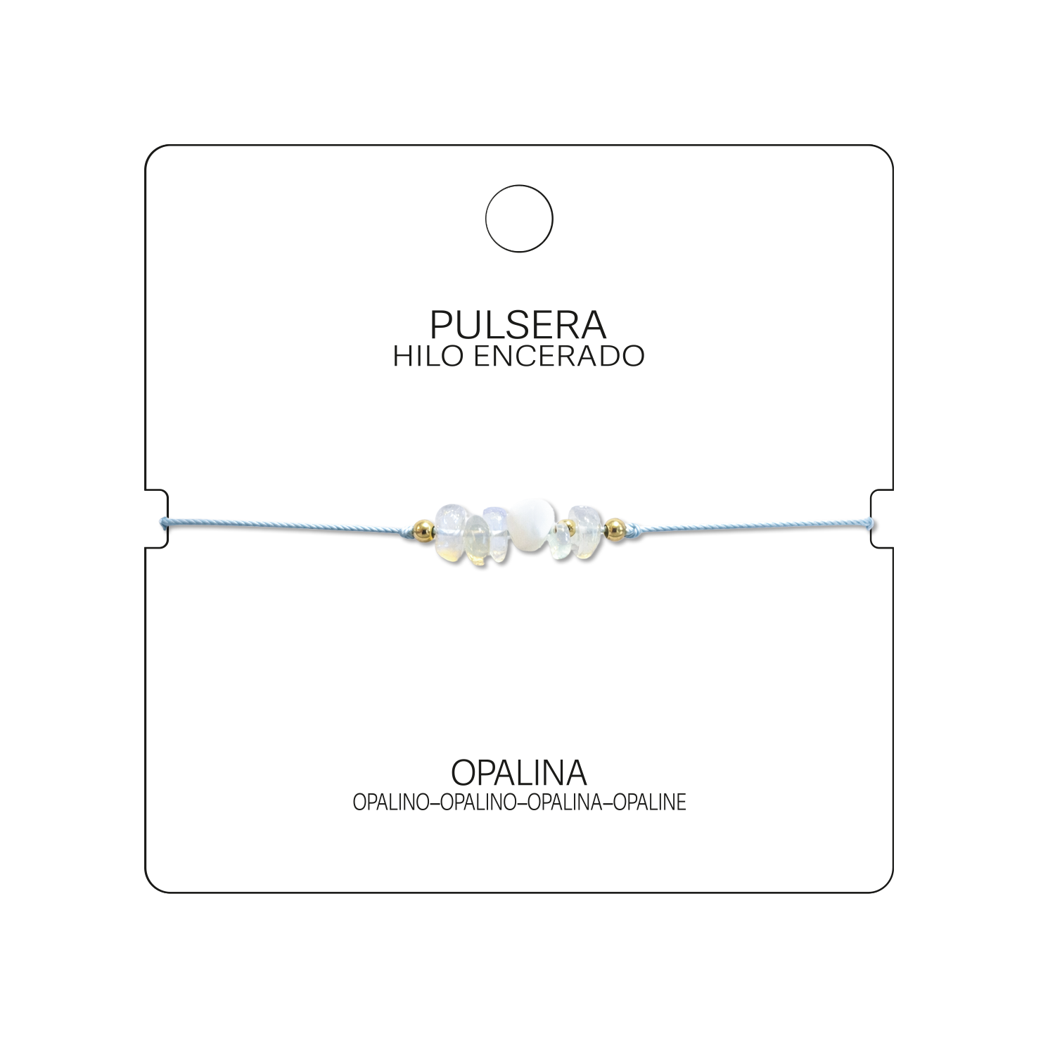 Pulsera Hilo encerado con Opalina - Piedra en bruto cotigo