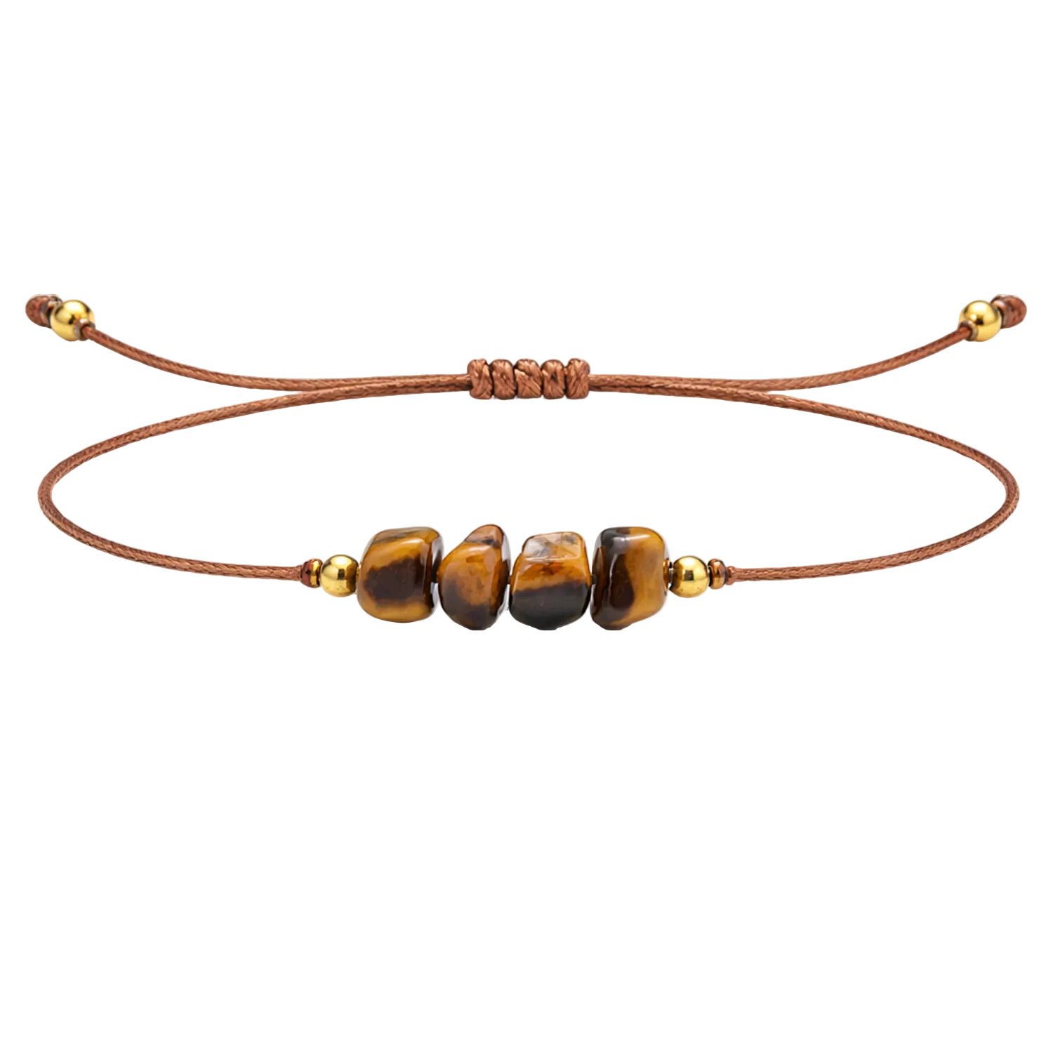 Pulsera Hilo encerado con Ojo de Tigre - Piedra en bruto cotigo