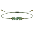 Pulsera Hilo encerado con Aventurina Verde - Piedra en bruto cotigo