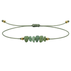Pulsera Hilo encerado con Aventurina Verde - Piedra en bruto cotigo