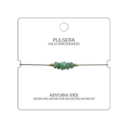 Pulsera Hilo encerado con Aventurina Verde - Piedra en bruto cotigo